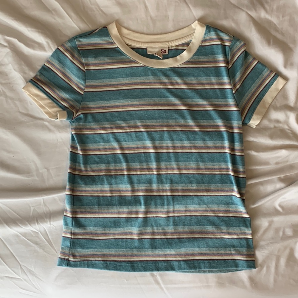 blue stripped shirt